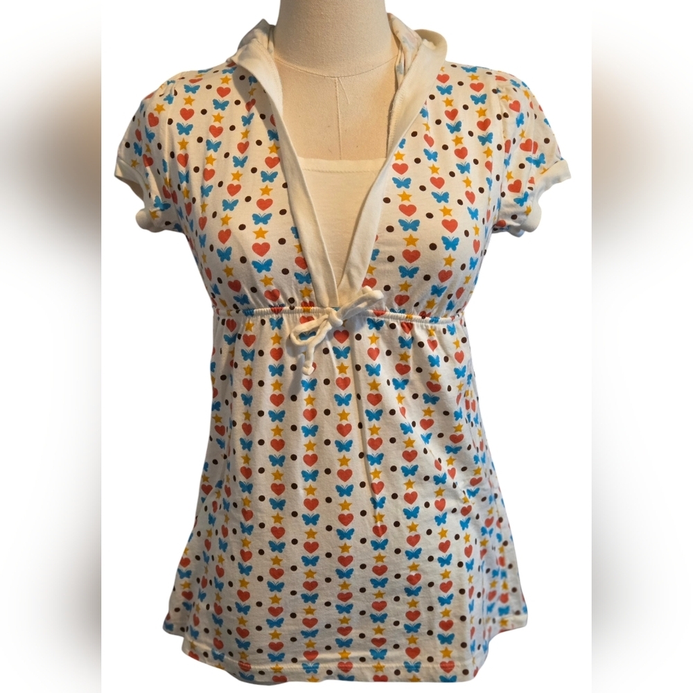 Tease Clothing Girls Heart Print Top